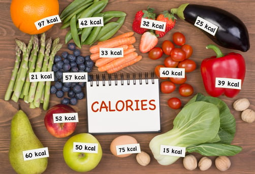 Calories of common fruit and vegetables